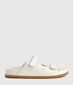 Kylo Two Strap Slide On Footbed In Offwhite