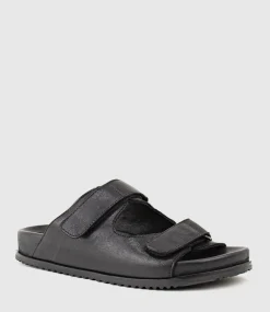 Kylo Two Strap Slide On Footbed In Black