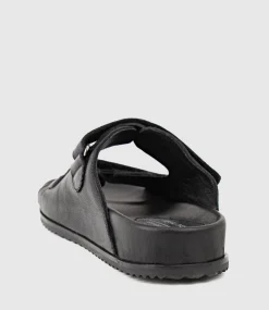 Kylo Two Strap Slide On Footbed In Black