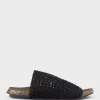 Kyndra Textured Slide On Footbed In Black