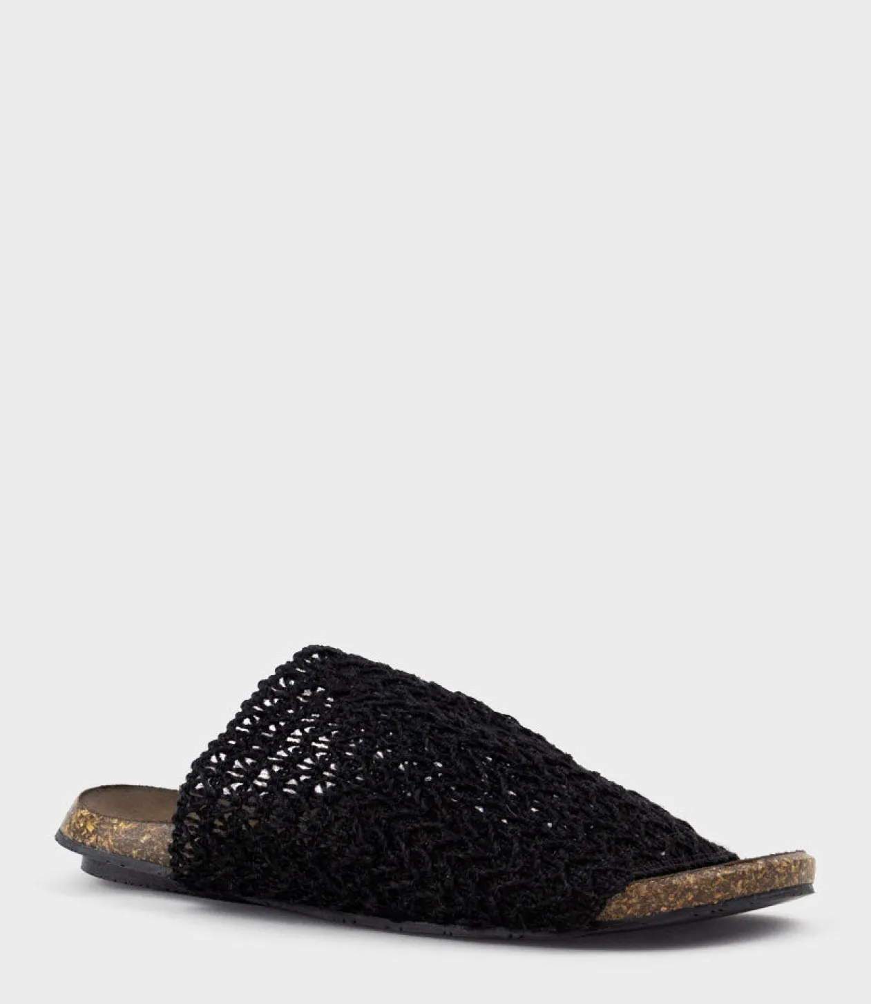 Kyndra Textured Slide On Footbed In Black