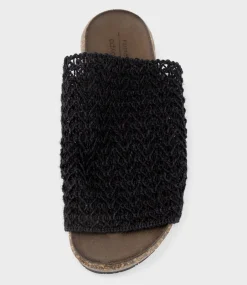Kyndra Textured Slide On Footbed In Black