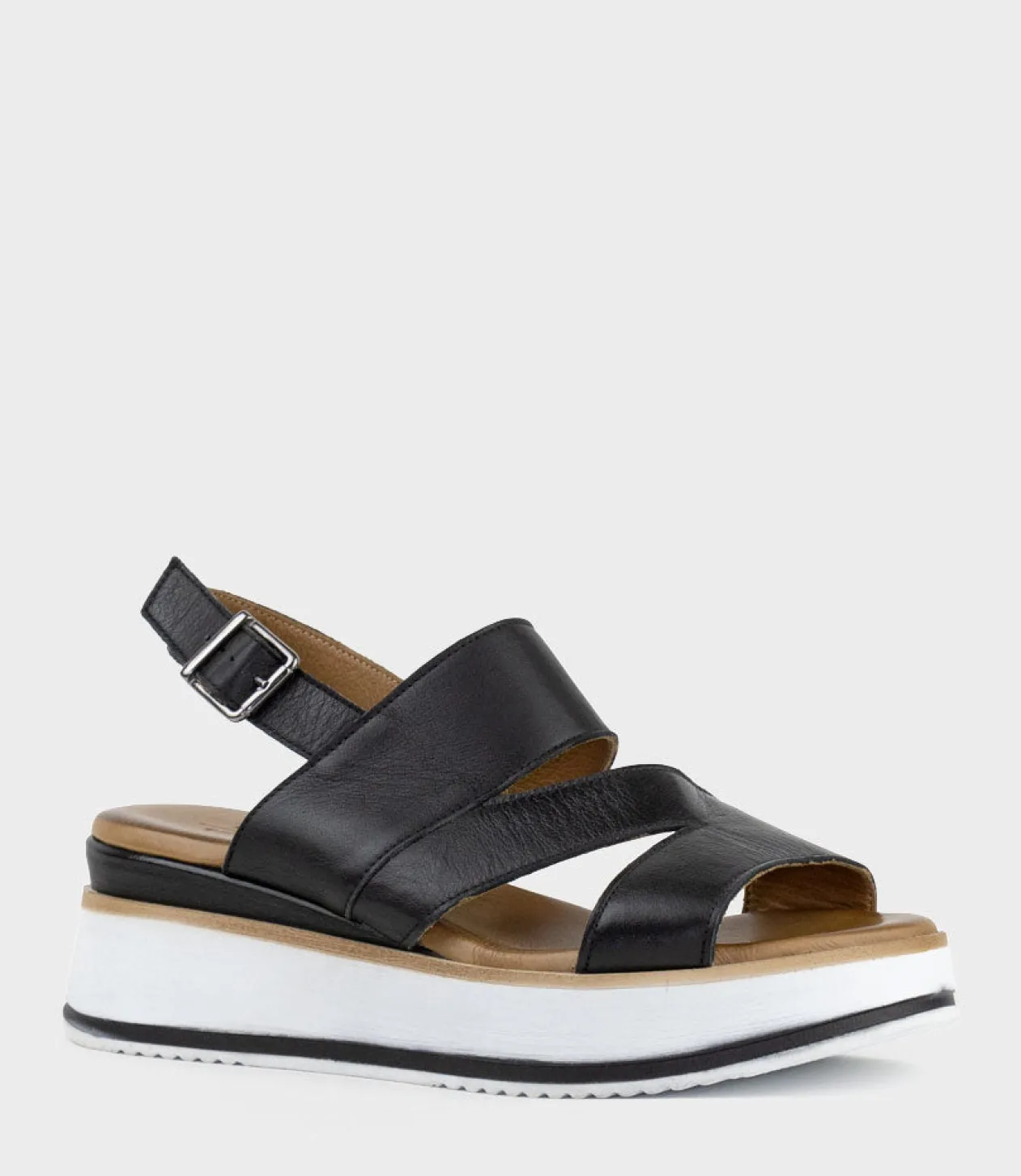 Laith Asymmetrical Sandal On Unit In Black