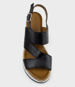 Laith Asymmetrical Sandal On Unit In Black
