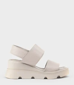 Lamar Two Strap Sandal On Exaggerated Unit In Grey