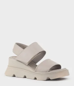 Lamar Two Strap Sandal On Exaggerated Unit In Grey