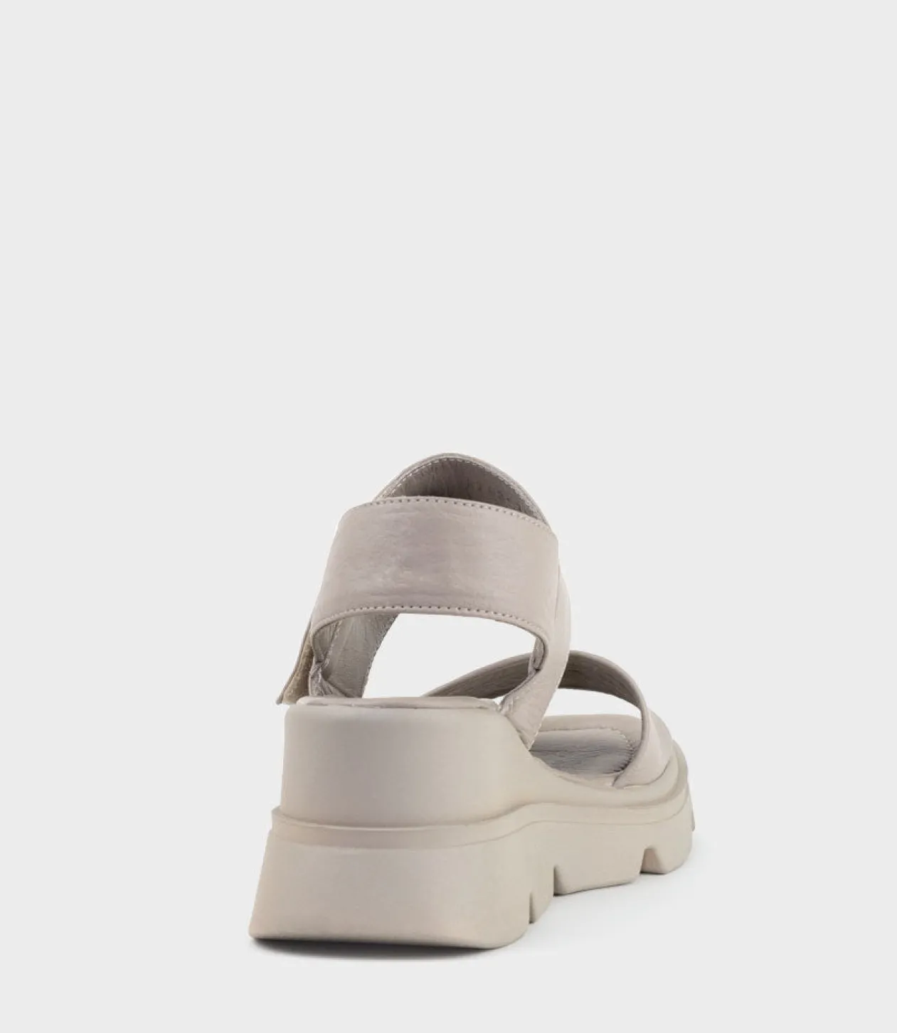 Lamar Two Strap Sandal On Exaggerated Unit In Grey