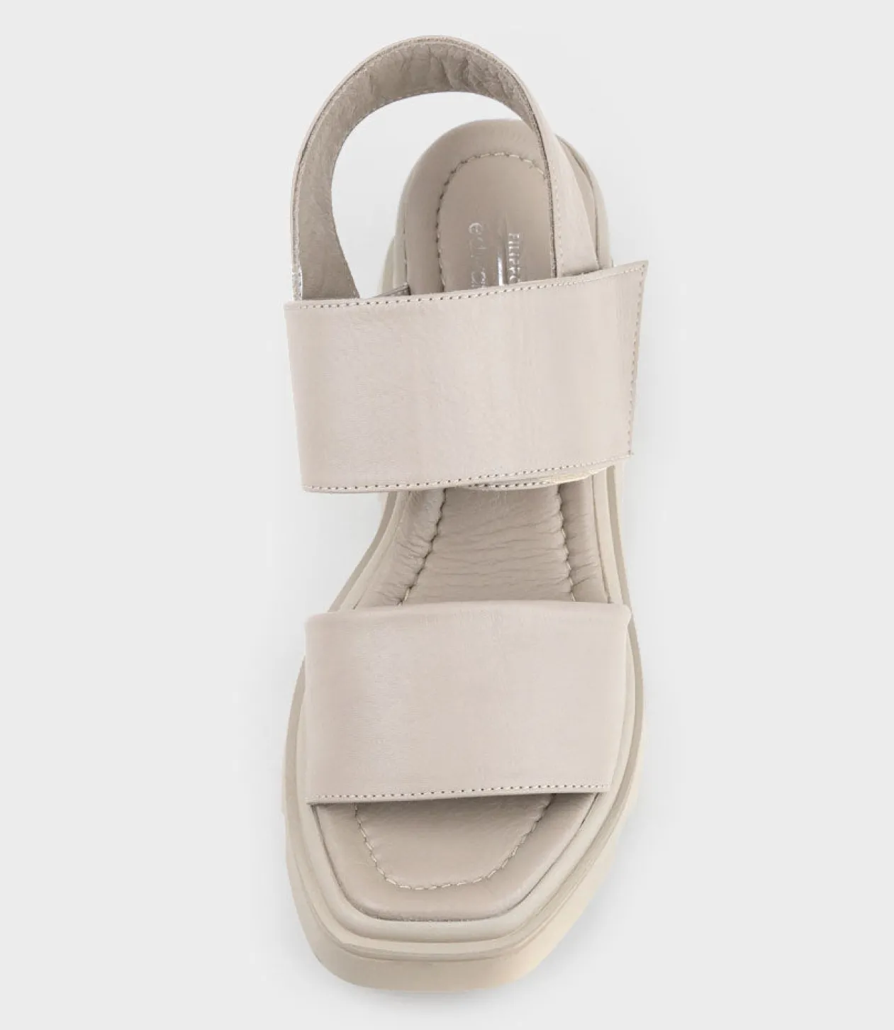 Lamar Two Strap Sandal On Exaggerated Unit In Grey