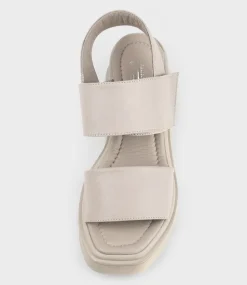 Lamar Two Strap Sandal On Exaggerated Unit In Grey
