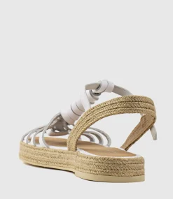 Lyra Wrapped T-Bar Flat Espadrille In White