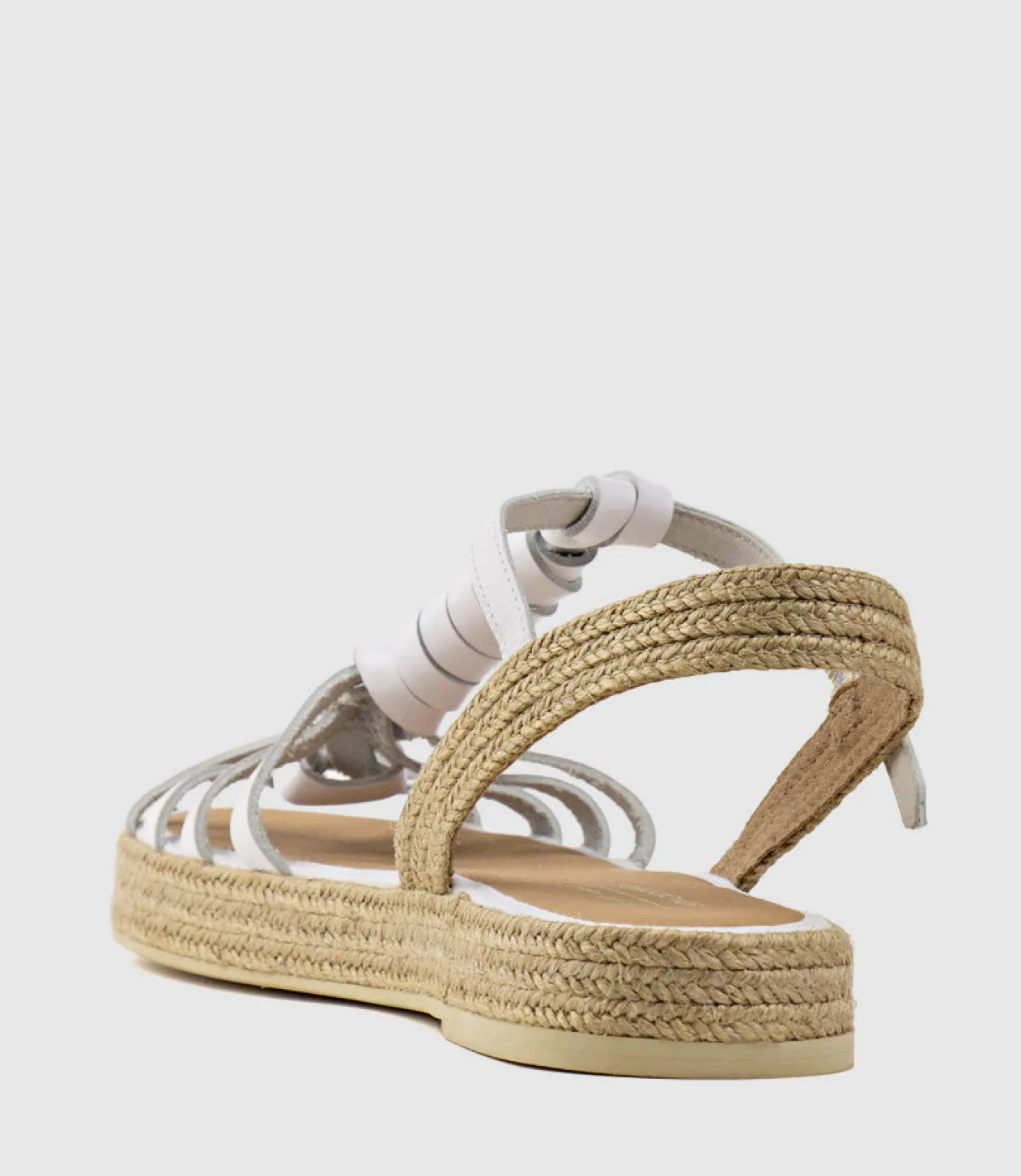 Lyra Wrapped T-Bar Flat Espadrille In White