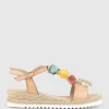 Madia Bauble T Bar Espadrille In Desert
