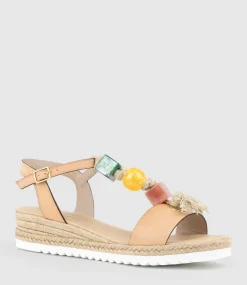 Madia Bauble T Bar Espadrille In Desert