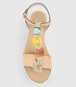 Madia Bauble T Bar Espadrille In Desert