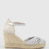 Madras Closed Toe Espadrille In Silver