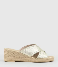 Malina Crossover Slide Espadrille In Platino