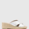 Malina Crossover Slide Espadrille In Silver