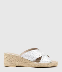 Malina Crossover Slide Espadrille In Silver