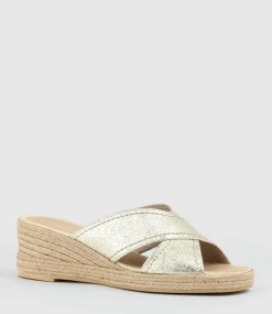 Malina Crossover Slide Espadrille In Platino