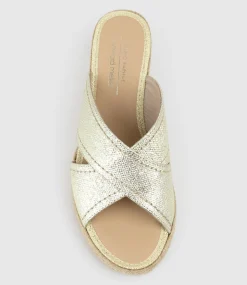 Malina Crossover Slide Espadrille In Platino