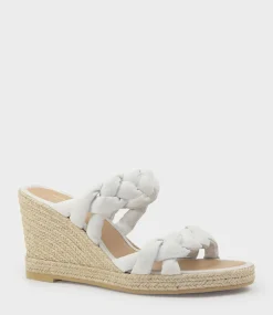 Malone Braided Two Strap Espadrille In Offwhite Suede