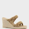 Malone Braided Two Strap Espadrille In Tan Suede