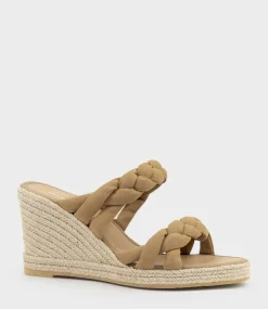 Malone Braided Two Strap Espadrille In Tan Suede