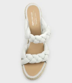 Malone Braided Two Strap Espadrille In Offwhite Suede