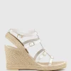 Marcelle Multi Buckle Espadrille In Offwhite