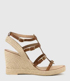 Marcelle Multi Buckle Espadrille In Tan