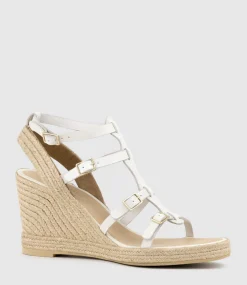 Marcelle Multi Buckle Espadrille In Offwhite
