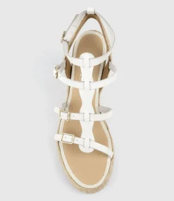 Marcelle Multi Buckle Espadrille In Offwhite