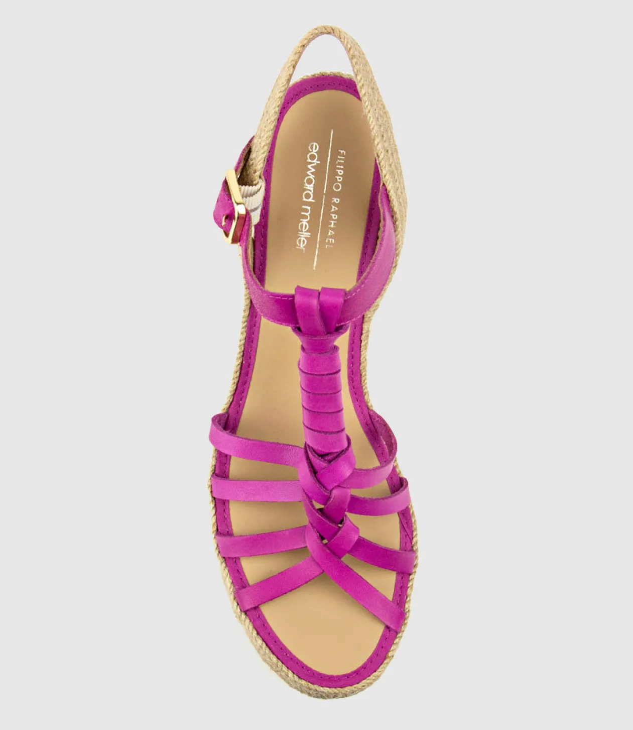 Marina Wrapped T-Bar Espadrille In Fuchsia