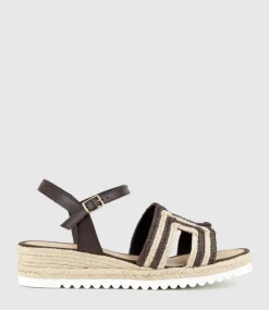 Mayan Geometric Weave Espadrille In Chocolate