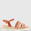 Mayan Geometric Weave Espadrille In Orange