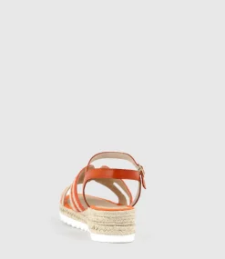 Mayan Geometric Weave Espadrille In Orange