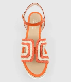 Mayan Geometric Weave Espadrille In Orange