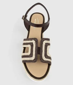 Mayan Geometric Weave Espadrille In Chocolate