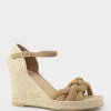 Meena Braided Front Strap Espadrille In Tan Suede
