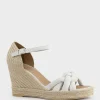 Meena Braided Front Strap Espadrille In Offwhite Suede