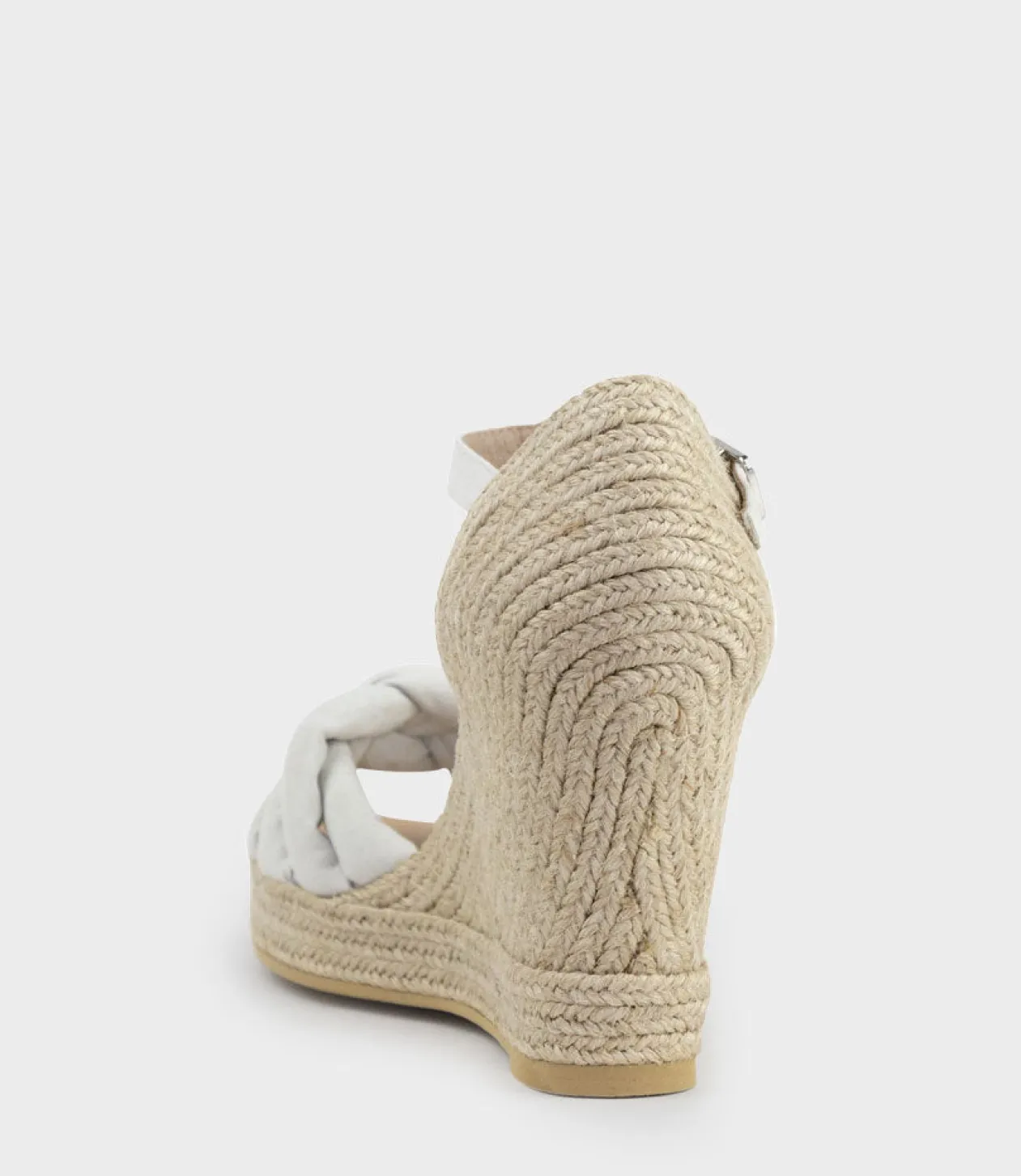 Meena Braided Front Strap Espadrille In Offwhite Suede