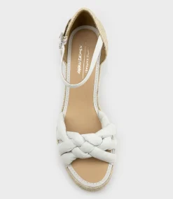 Meena Braided Front Strap Espadrille In Offwhite Suede