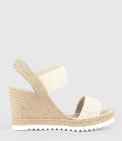Mercedes Elastic Crochet Espadrille In Natural