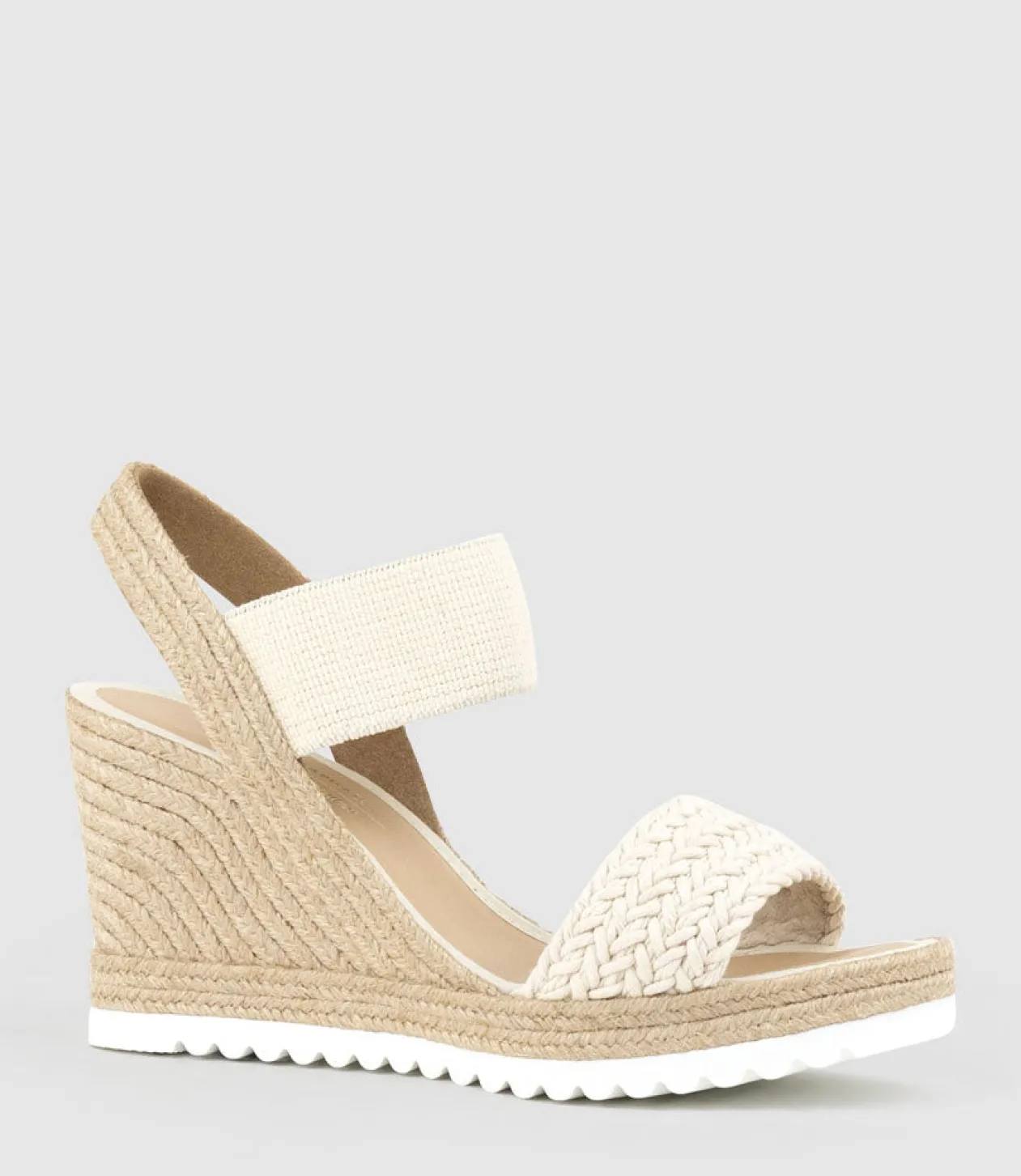 Mercedes Elastic Crochet Espadrille In Natural