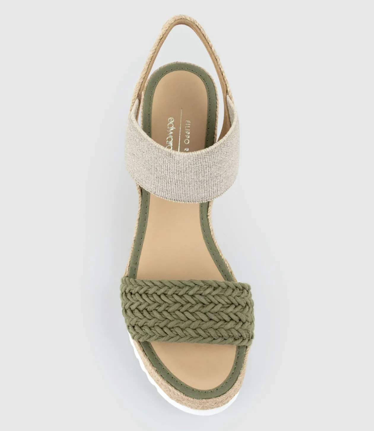 Mercedes Elastic Crochet Espadrille In Khaki