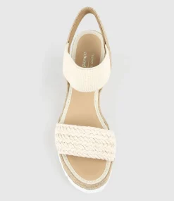 Mercedes Elastic Crochet Espadrille In Natural
