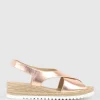 Merinda Crossover Sandal Espadrille In Rosegold