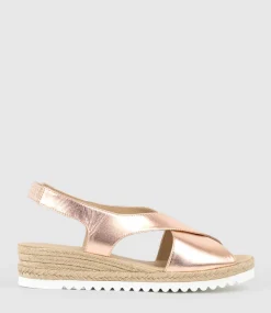 Merinda Crossover Sandal Espadrille In Rosegold