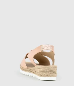 Merinda Crossover Sandal Espadrille In Rosegold