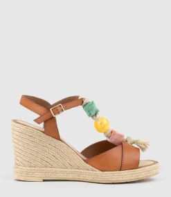 Mille Bauble T Bar High Espadrille In Tan